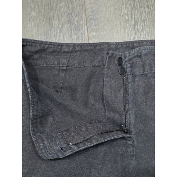 Eileen Fisher Cargo linen capri pants Women's Sz Medium Black A004177 - Picture 6 of 8
